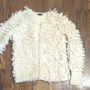 J. Crew Cream Textured Cardigan